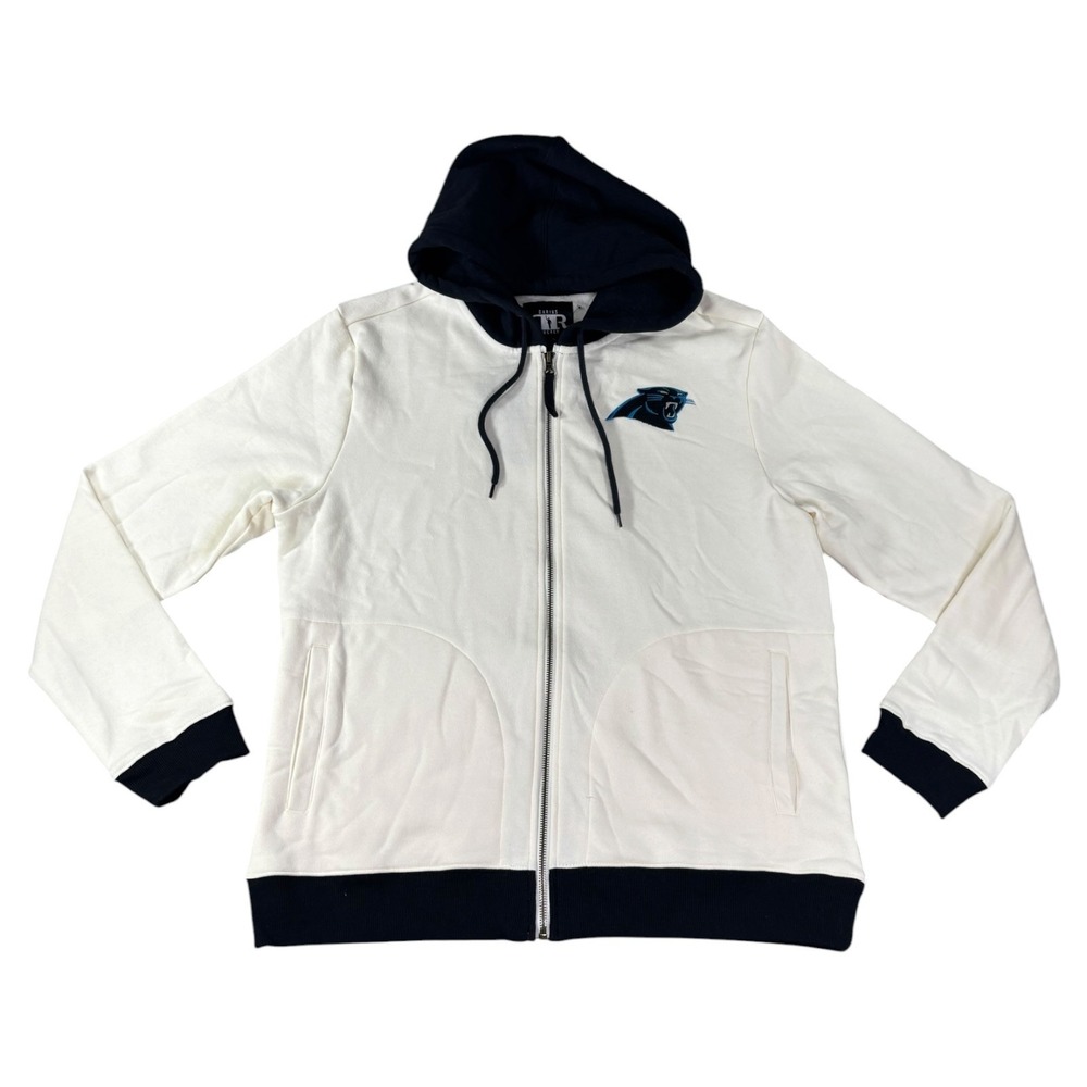 Darius Rucker Carolina Panthers Full Zip Hoodie Cream Black NFL Mens Large‎ NEW